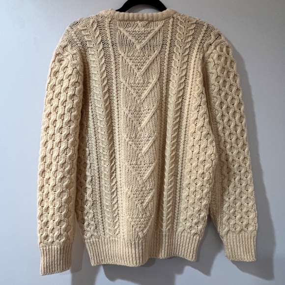 Pendleton cable knit beige 100% virgin wool size large - Picture 6 of 8